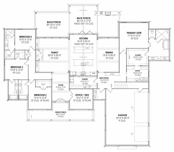 Farmhouse Floor Plan - Main Floor Plan #1096-27