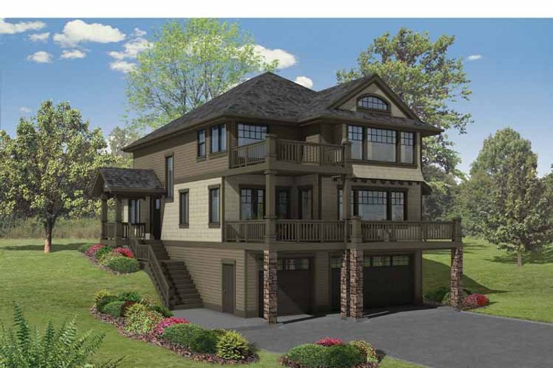Home Plan - Exterior - Front Elevation 3 for Craftsman House Plan #569-23 - 5 bed, 3 bath