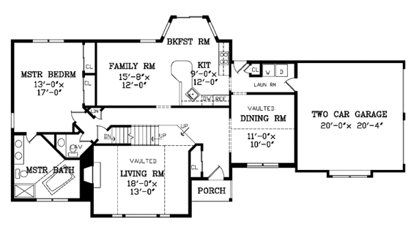 Home Plan - Traditional Floor Plan - Main Floor Plan #314-249