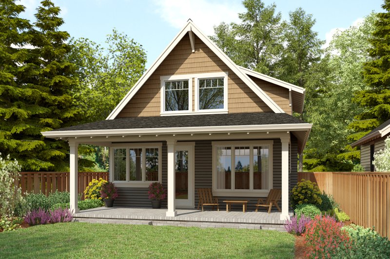 Home Plan - Exterior - Rear Elevation for Cottage House Plan #48-1143 - 3 bed, 2 bath