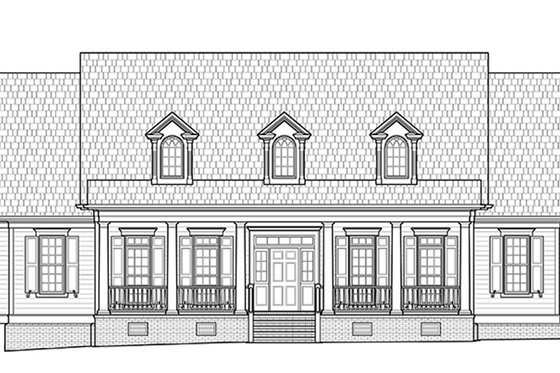 Exterior - Front Elevation 4 for Southern House Plan #1054-19 - 4 bed, 3.5 bath