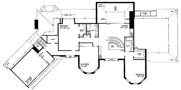 House Design - European Floor Plan - Upper Floor Plan #72-834