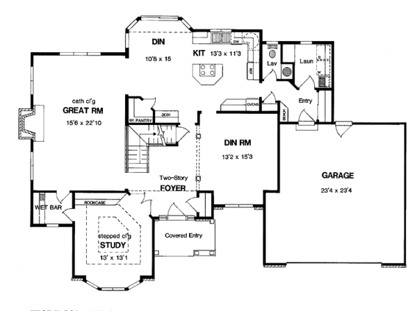 Home Plan - Traditional Floor Plan - Main Floor Plan #316-223