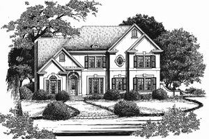 Dream House Plan - Exterior - Front Elevation for European House Plan #429-124 - 4 bed, 3.5 bath