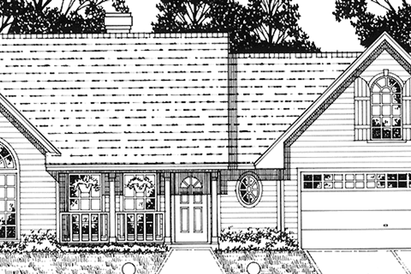 Architectural House Design - Country Exterior - Front Elevation Plan #42-584