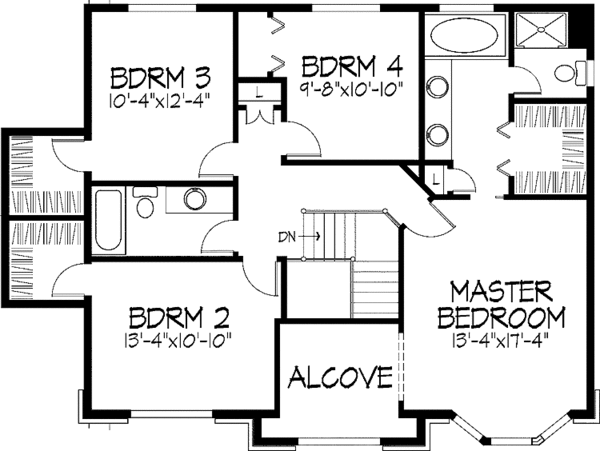 Dream House Plan - Traditional Floor Plan - Upper Floor Plan #51-906