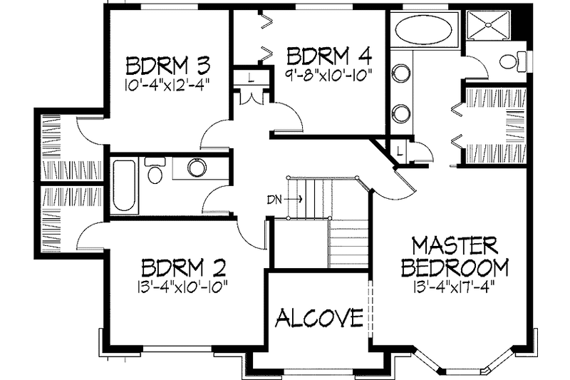 Home Plan - Floor Plan - Upper Floor for Traditional House Plan #51-906 - 4 bed, 2.5 bath