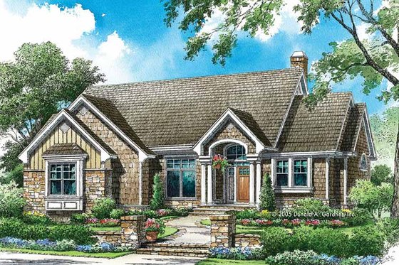 Exterior - Front Elevation 3 for Craftsman House Plan #929-774 - 3 bed, 2 bath