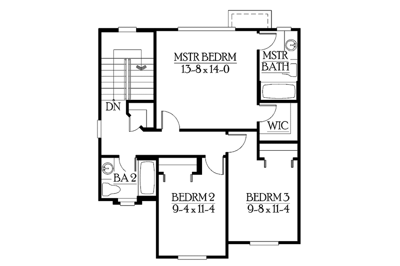 Home Plan - Floor Plan - Upper Floor for Craftsman House Plan #132-287 - 3 bed, 2.5 bath