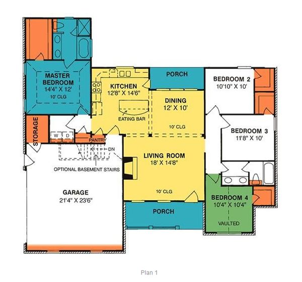 Architectural House Design - Country Floor Plan - Main Floor Plan #20-193