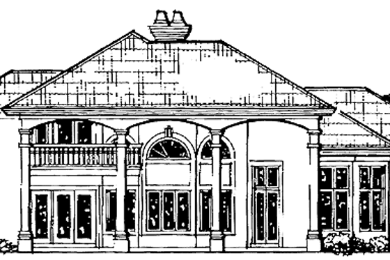 Exterior - Rear Elevation for Mediterranean House Plan #930-50 - 4 bed, 3.5 bath