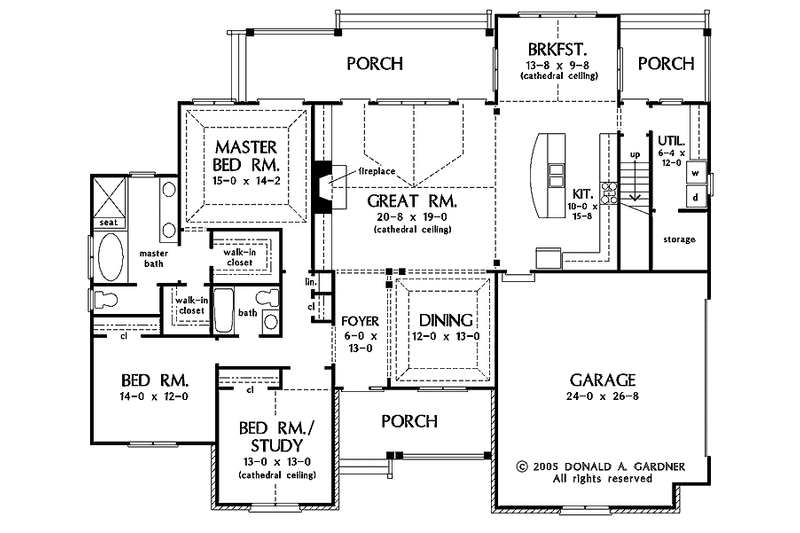 Home Plan - Floor Plan - Main Floor for Ranch House Plan #929-726 - 3 bed, 2 bath