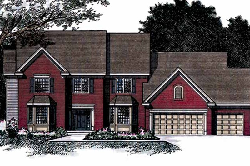 Architectural House Design - Colonial Exterior - Front Elevation Plan #51-956