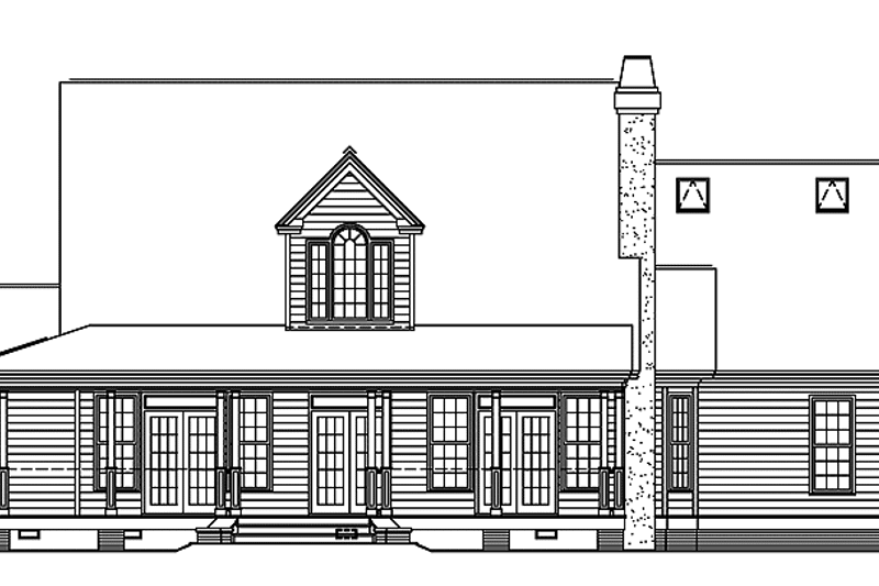 House Blueprint - Exterior - Rear Elevation for Country House Plan #929-485 - 3 bed, 2.5 bath