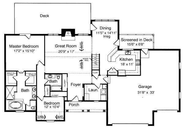 House Design - Cottage Floor Plan - Main Floor Plan #46-402