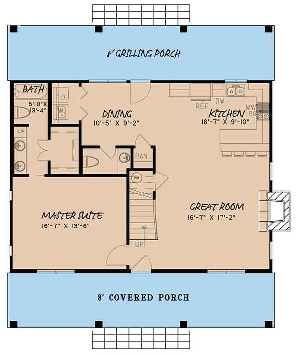 Architectural House Design - Country Floor Plan - Main Floor Plan #17-3413