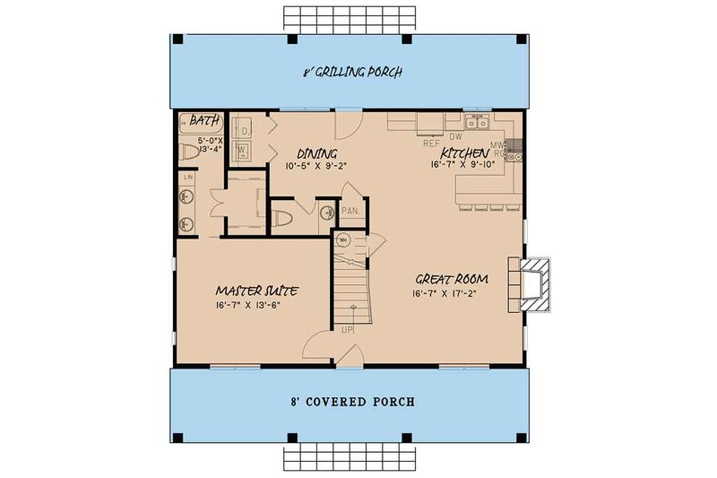 House Design - Floor Plan - Main Floor for Country House Plan #17-3413 - 3 bed, 2.5 bath