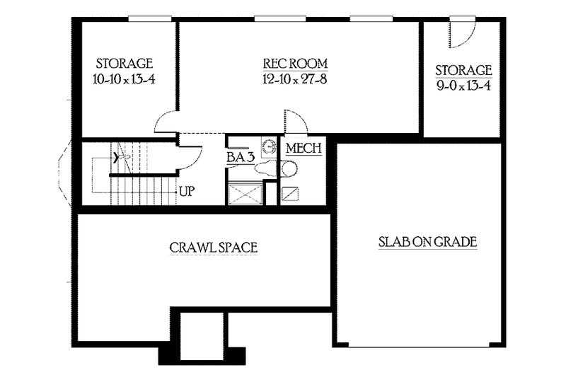 Architectural House Design - Floor Plan - Lower Floor for Craftsman House Plan #132-368 - 4 bed, 3.5 bath