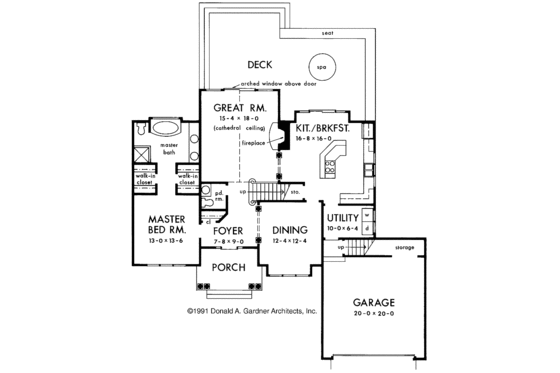 Floor Plan - Main Floor for Traditional House Plan #929-110 - 3 bed, 2.5 bath