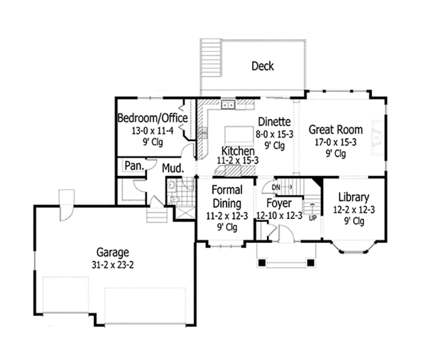Home Plan - Traditional Floor Plan - Main Floor Plan #51-1095