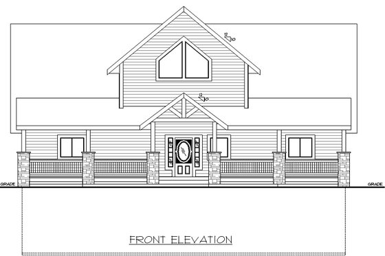Exterior - Front Elevation 3 for Farmhouse House Plan #117-950 - 3 bed, 2 bath