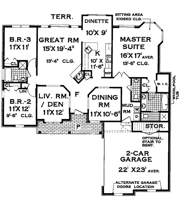 House Design - Country Floor Plan - Main Floor Plan #3-244