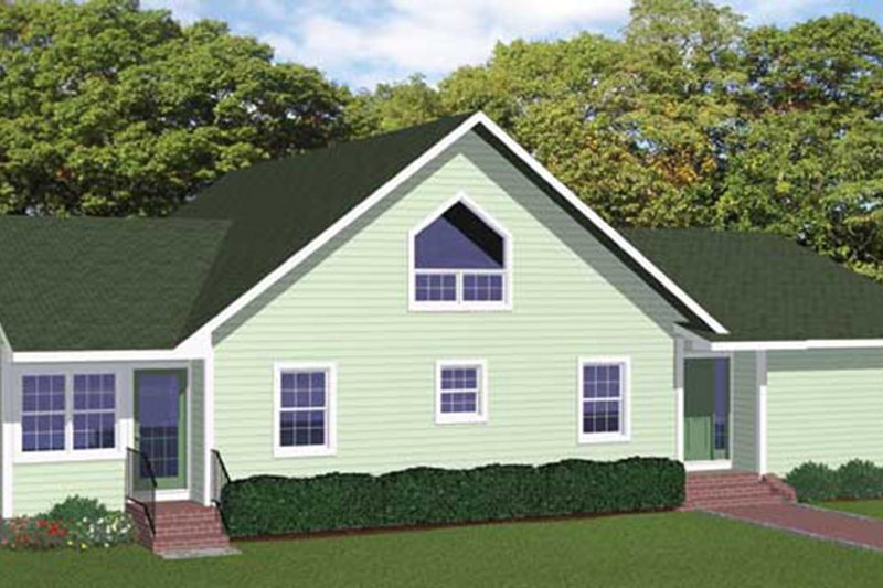 House Blueprint - Exterior - Front Elevation 1 for Country House Plan #1061-12 - 3 bed, 2 bath