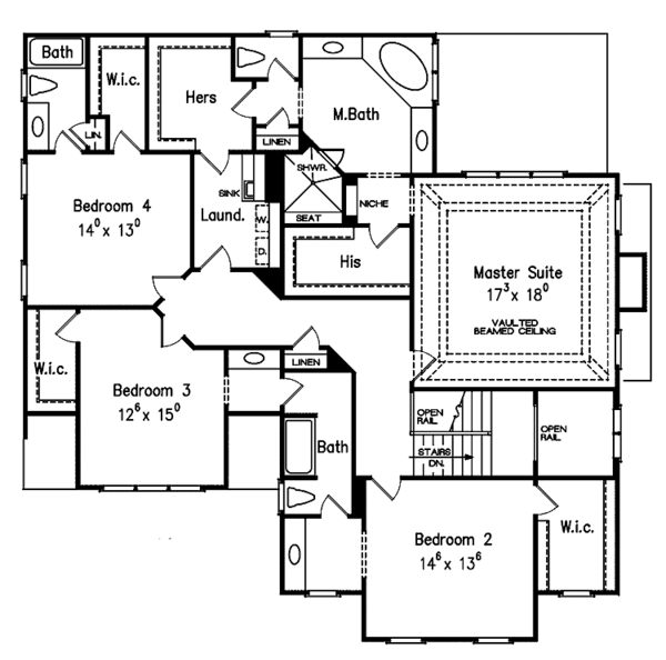House Plan Design - Traditional Floor Plan - Upper Floor Plan #927-494