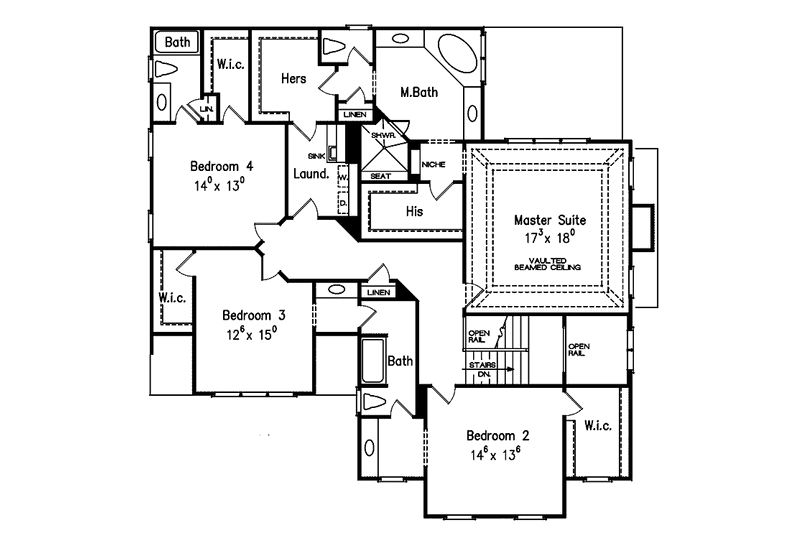Dream House Plan - Floor Plan - Upper Floor for Traditional House Plan #927-494 - 5 bed, 4 bath