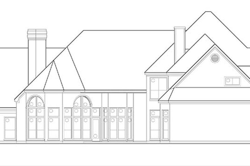House Blueprint - Exterior - Rear Elevation for European House Plan #1021-8 - 4 bed, 3 bath