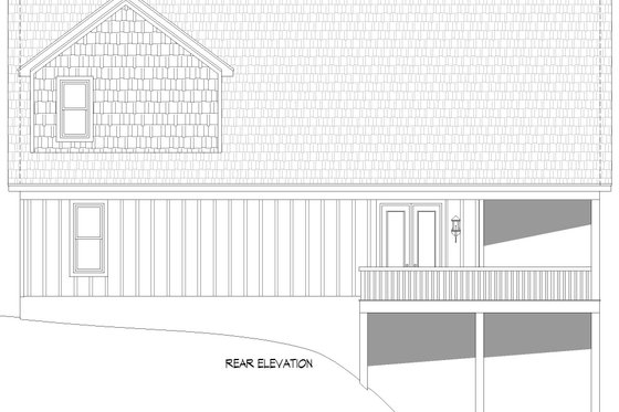 Exterior - Rear Elevation 2 for Country House Plan #932-334 - 3 bed, 3 bath