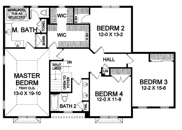 Dream House Plan - Traditional Floor Plan - Upper Floor Plan #328-334