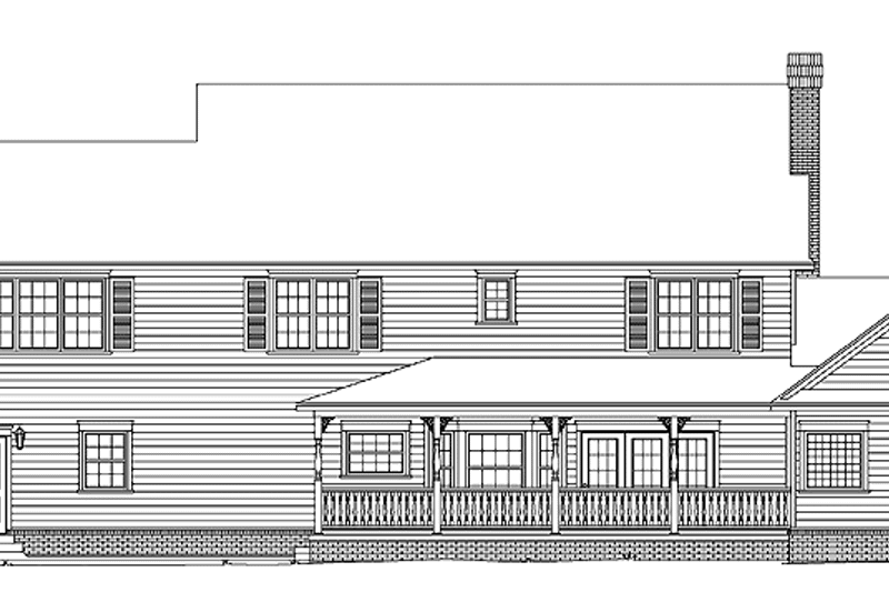 House Plan Design - Exterior - Rear Elevation for Country House Plan #11-266 - 4 bed, 2.5 bath