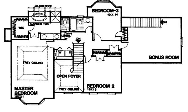 House Plan Design - European Floor Plan - Upper Floor Plan #30-285