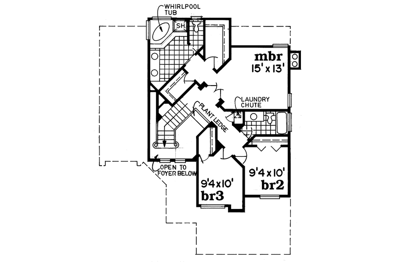 Home Plan - Floor Plan - Upper Floor for Adobe / Southwestern House Plan #47-769 - 3 bed, 3 bath