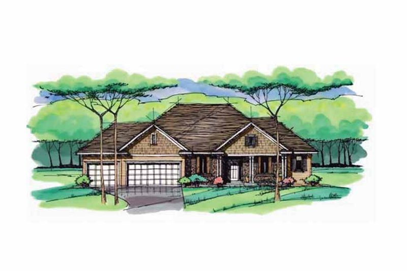 Home Plan - Exterior - Front Elevation 4 for Prairie House Plan #51-967 - 3 bed, 2.5 bath