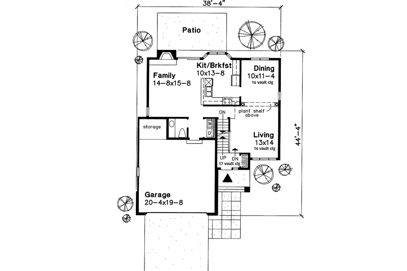 Home Plan - Floor Plan - Main Floor for Bungalow House Plan #320-579 - 3 bed, 2.5 bath