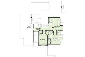 Floor Plan - Upper Floor for European House Plan #17-444 - 4 bed, 4.5 bath