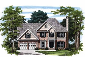 Colonial Exterior - Front Elevation Plan #927-166