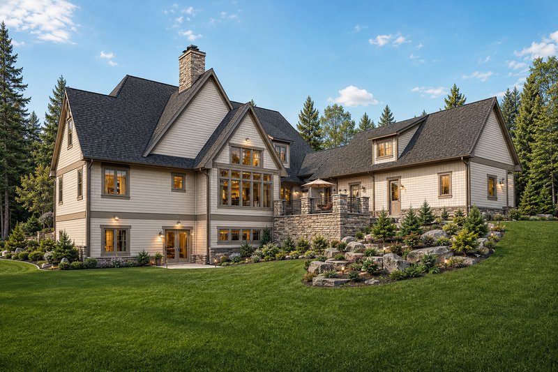 Home Plan - Exterior - Rear Elevation for European House Plan #928-16 - 4 bed, 3.5 bath