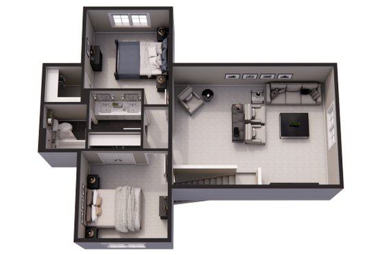 Floor Plan - Upper Floor 1 for Bungalow House Plan #51-1413 - 4 bed, 3.5 bath