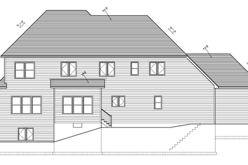 Architectural House Design - Exterior - Rear Elevation for Traditional House Plan #1010-96 - 4 bed, 3.5 bath