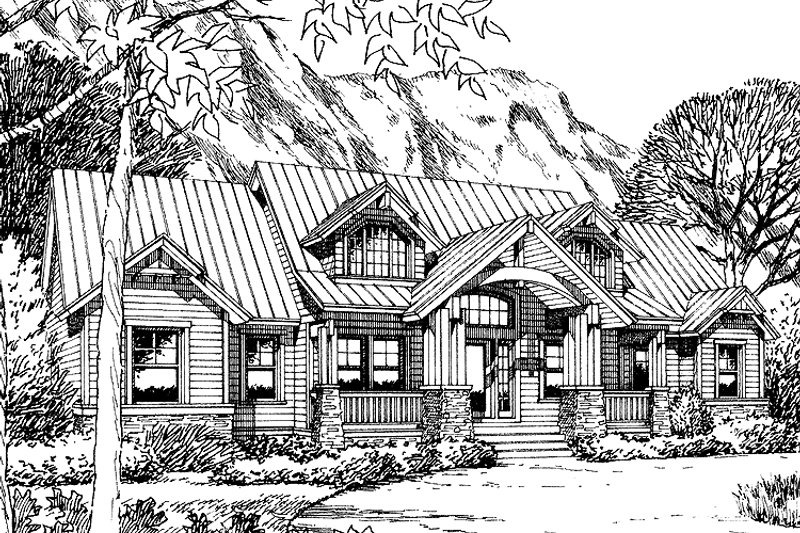 Dream House Plan - Craftsman Exterior - Front Elevation Plan #417-560