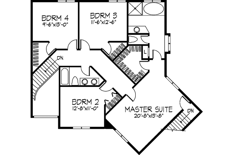 Architectural House Design - Floor Plan - Upper Floor for European House Plan #320-910 - 4 bed, 2.5 bath