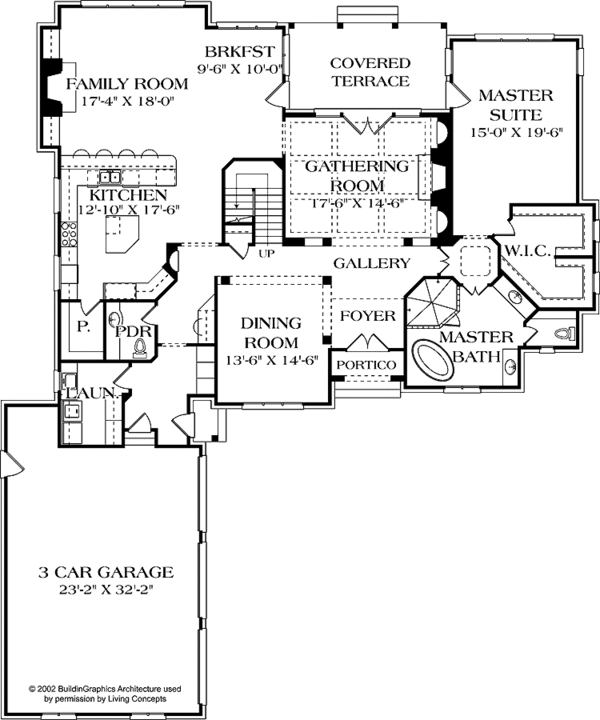 Architectural House Design - Traditional Floor Plan - Main Floor Plan #453-589