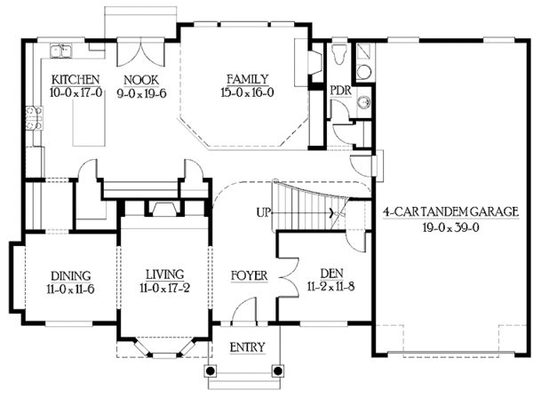 House Plan Design - Craftsman Floor Plan - Main Floor Plan #132-457