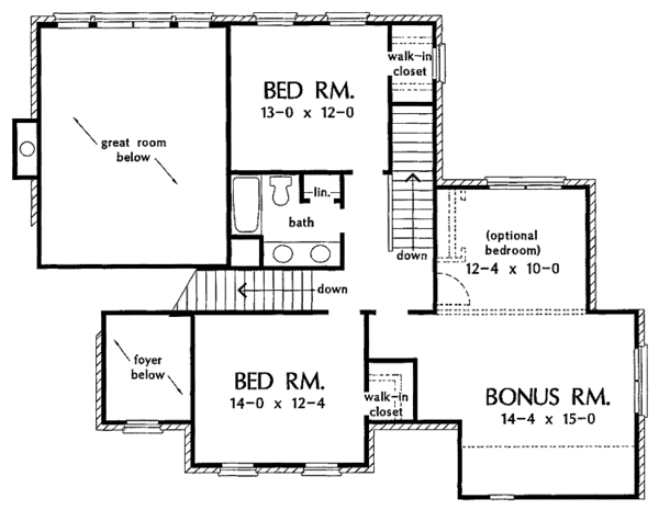 Colonial Floor Plan - Upper Floor Plan #929-276