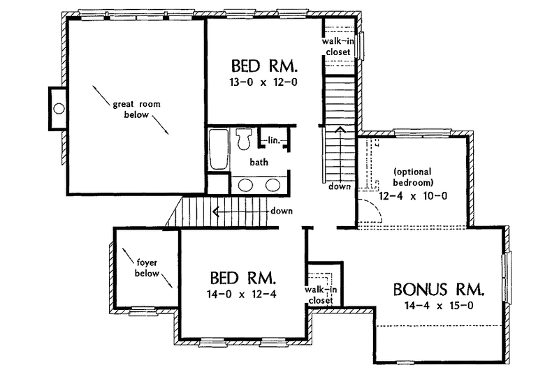 Home Plan - Floor Plan - Upper Floor for Colonial House Plan #929-276 - 3 bed, 2.5 bath