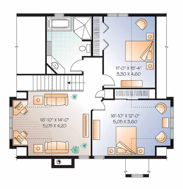 House Blueprint - European Floor Plan - Upper Floor Plan #23-2513