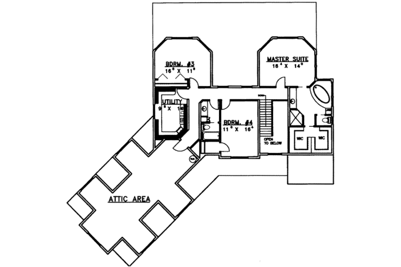 Home Plan - Floor Plan - Upper Floor for European House Plan #117-439 - 4 bed, 3.5 bath